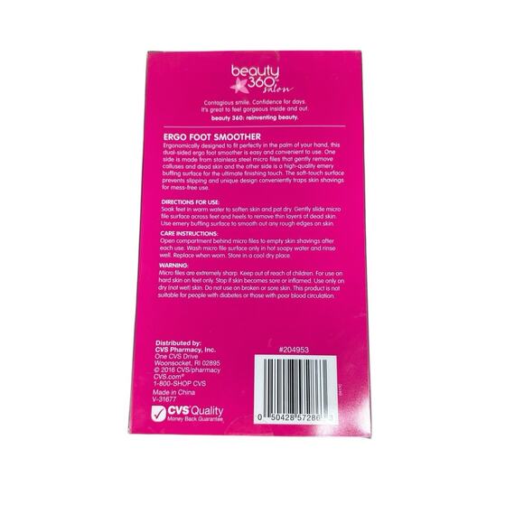 NEW Ergo Foot Smoother for Smoothing and Buffing Skin by Beauty 360 Pedicure - Picture 3 of 6
